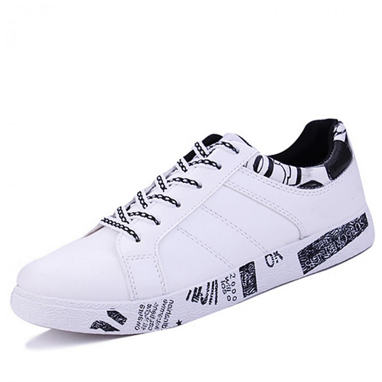 Faux leather lace-up sneaker